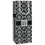 Monogrammed Damask Wine Gift Bags - Matte