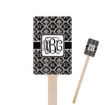 Monogrammed Damask Rectangle Wooden Stir Sticks