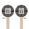 Monogrammed Damask Wooden 7.5" Stir Stick - Round - Double Sided - Front & Back