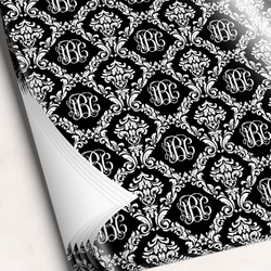 Monogrammed Damask Wrapping Paper Sheets
