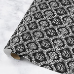 Monogrammed Damask Wrapping Paper Roll - Medium - Matte