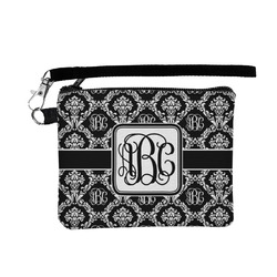 Monogrammed Damask Wristlet ID Case