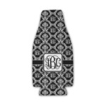 Monogrammed Damask Zipper Bottle Cooler