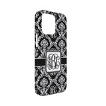 Monogrammed Damask iPhone Case - Plastic - iPhone 13 Mini