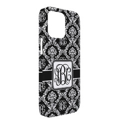 Monogrammed Damask iPhone Case - Plastic - iPhone 13 Pro Max