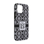 Monogrammed Damask iPhone Case - Rubber Lined - iPhone 13