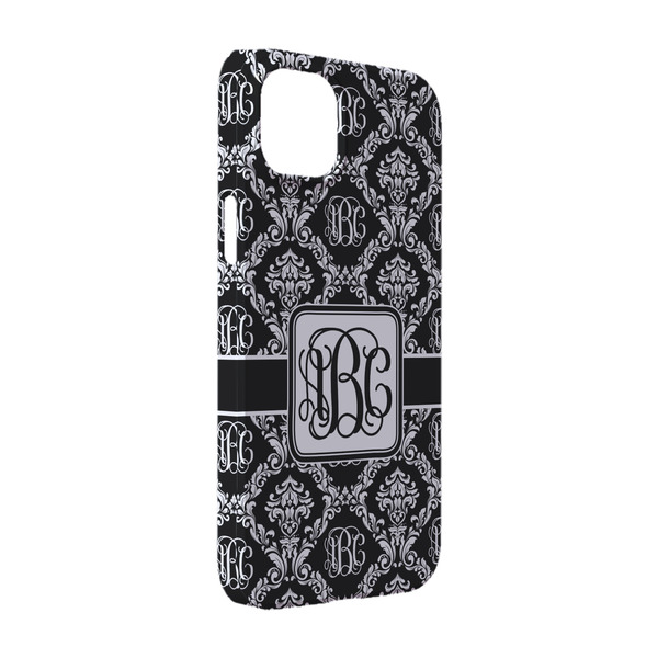 Custom Monogrammed Damask iPhone Case - Plastic - iPhone 14