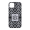 Monogrammed Damask iPhone 14 Case - Back