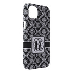 Monogrammed Damask iPhone Case - Plastic - iPhone 14 Pro Max