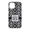 Monogrammed Damask iPhone 15 Case - Back