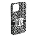 Monogrammed Damask iPhone Case - Plastic - iPhone 15 Plus