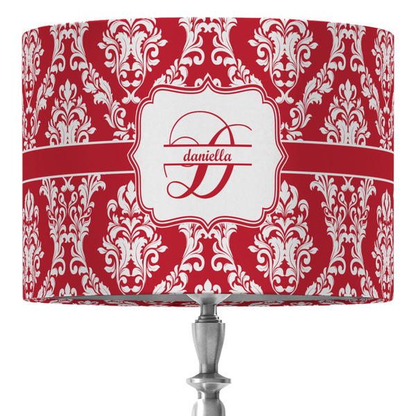 Custom Damask 16" Drum Lamp Shade - Fabric (Personalized)