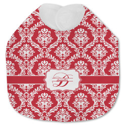 Damask Jersey Knit Baby Bib w/ Name and Initial