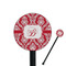 Damask Black Plastic 5.5" Stir Stick - Round - Closeup