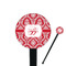 Damask Black Plastic 7" Stir Stick - Round - Closeup