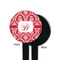 Damask Black Plastic 7" Stir Stick - Single Sided - Round - Front & Back