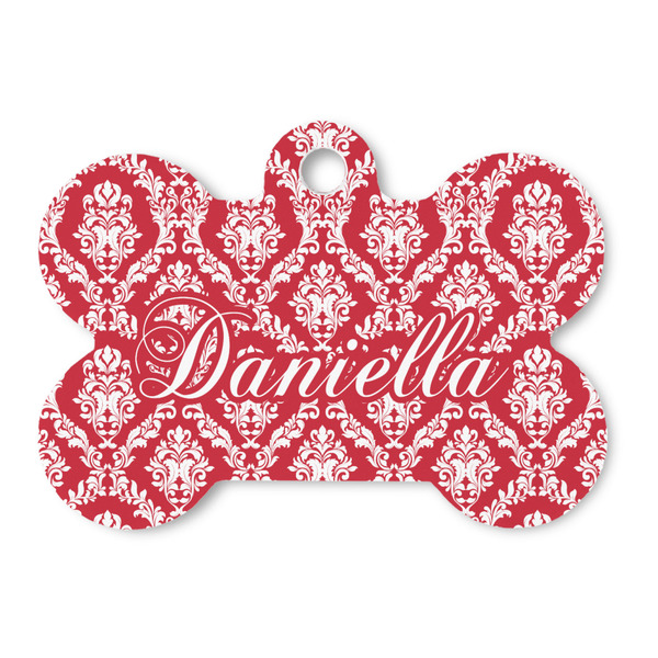 Custom Damask Bone Shaped Dog ID Tag (Personalized)