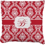 Damask Faux-Linen Throw Pillow (Personalized)