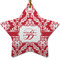 Damask Ceramic Flat Ornament - Star (Front)