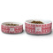 Damask Ceramic Dog Bowls - Size Comparison