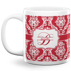 Damask 20 Oz Coffee Mug - White (Personalized)