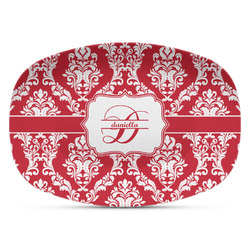 Damask Plastic Platter - Microwave & Oven Safe Composite Polymer (Personalized)