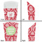 Damask French Fry Favor Box - Front & Back View