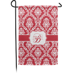 Damask Small Garden Flag - Single Sided w/ Name and Initial