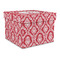 Damask Gift Boxes with Lid - Canvas Wrapped - Large - Front/Main