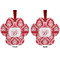 Damask Metal Paw Ornament - Front and Back