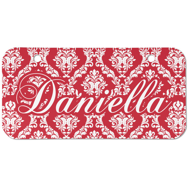 Custom Damask Mini/Bicycle License Plate (2 Holes) (Personalized)