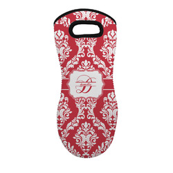 Damask Neoprene Oven Mitt w/ Name and Initial