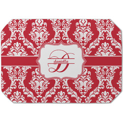 Damask Dining Table Mat - Octagon (Single-Sided) w/ Name and Initial