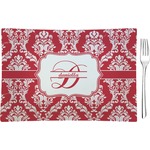 Damask Glass Rectangular Appetizer / Dessert Plate (Personalized)