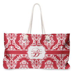 Damask Large Tote Bag with Rope Handles (Personalized)