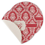 Damask Round Linen Placemat - Single Sided - Set of 4 (Personalized)