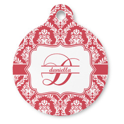 Damask Round Pet ID Tag (Personalized)