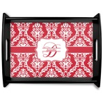 Damask Black Wooden Tray - Large (Personalized)