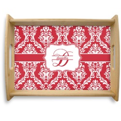 Damask Natural Wooden Tray - Large (Personalized)