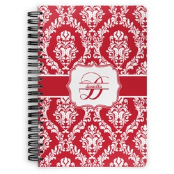 Damask Spiral Notebook - 7x10 w/ Name and Initial