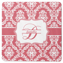 Damask Square Rubber Backed Coaster (Personalized)