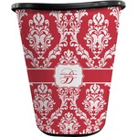 Damask Waste Basket - Double Sided (Black) (Personalized)