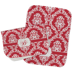 Damask Burp Cloths - Fleece - Set of 2 w/ Name and Initial