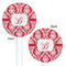 Damask White Plastic 5.5" Stir Stick - Double Sided - Round - Front & Back