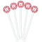 Damask White Plastic 5.5" Stir Stick - Fan View