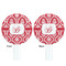 Damask White Plastic 7" Stir Stick - Double Sided - Round - Front & Back