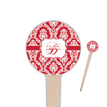 Damask 4" Round Wooden Food Picks - Double Sided (Personalized)