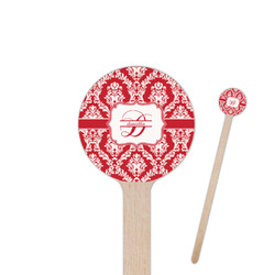 Damask 6" Round Wooden Stir Sticks - Double Sided (Personalized)