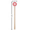 Damask Wooden 7.5" Stir Stick - Round - Dimensions