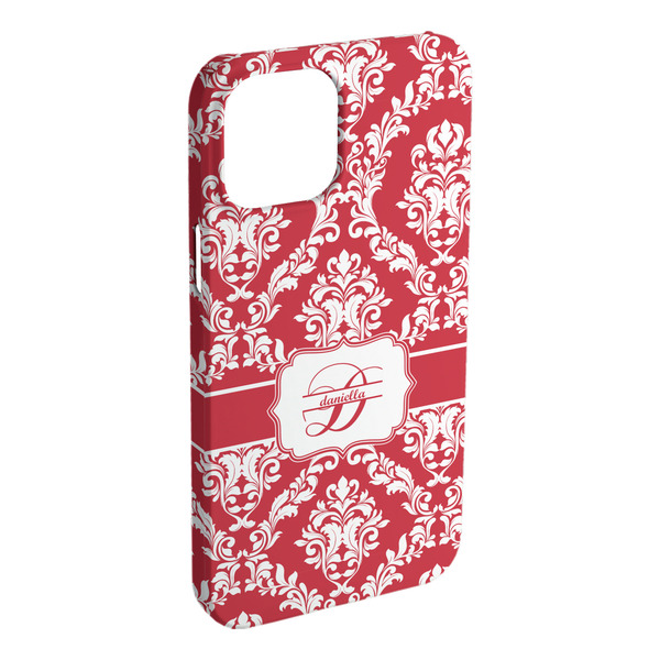 Custom Damask iPhone Case - Plastic - iPhone 15 Plus (Personalized)